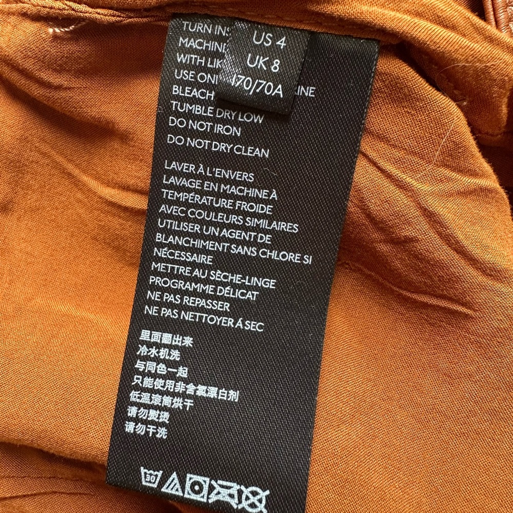 Free People Midnight Magic Mini Skirt Faux Leather Skirt Brown Cognac Size 4 - Picture 6 of 7